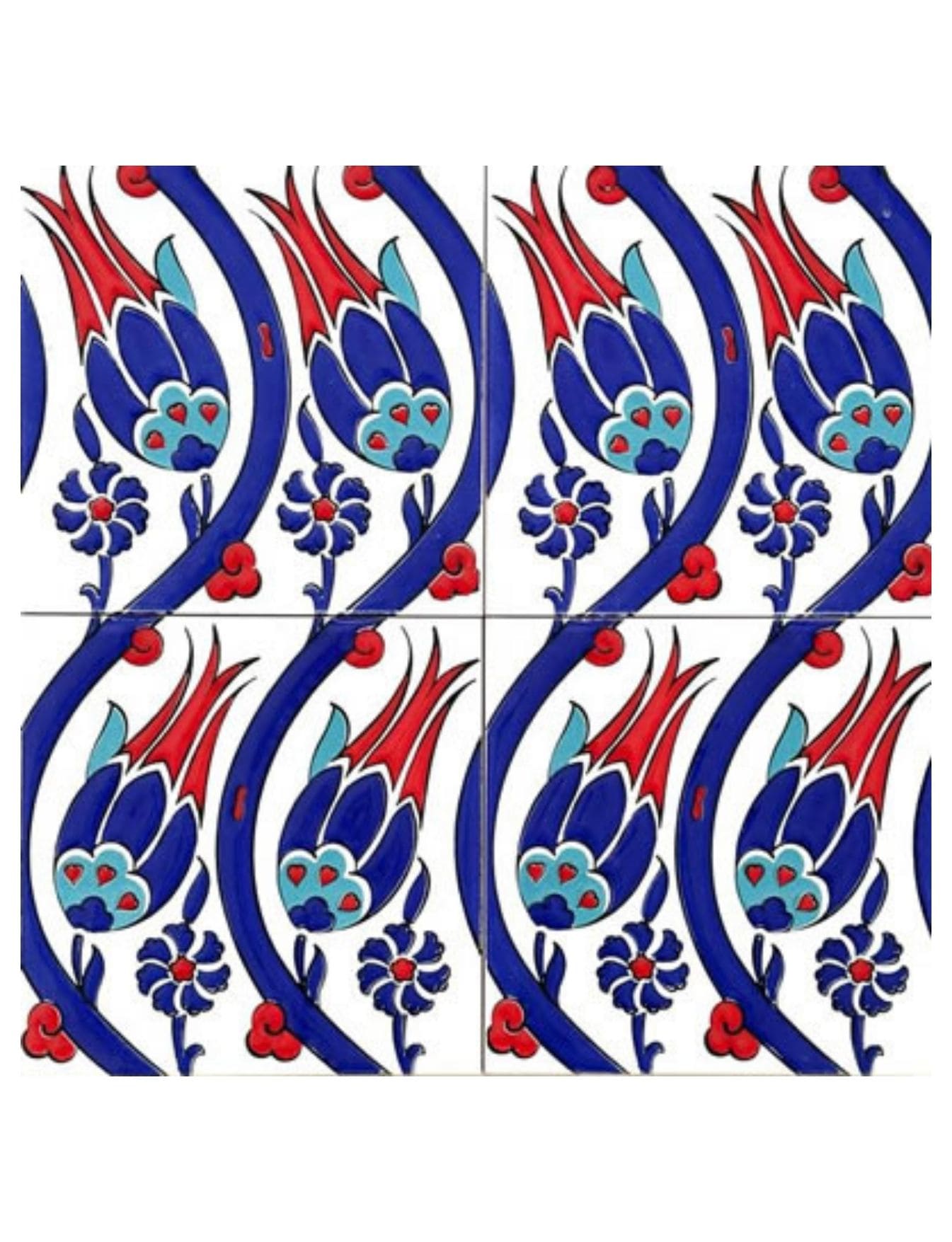 Çini Seramik Karo Modelleri - 14, Cami Çinisi Fiyatları Lale Desenli Karo