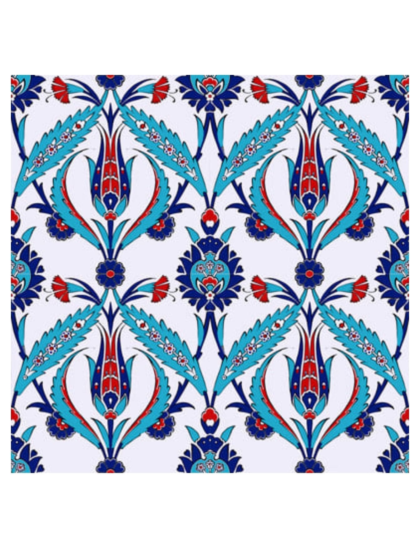 Çini Seramik Karo Modelleri - 12, Kütahya Cami Çinisi Osmanlı Motif