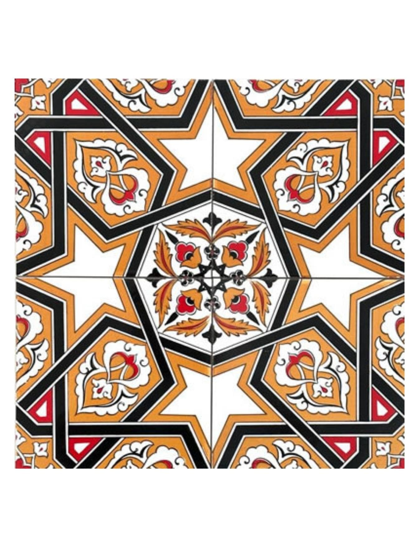 Çini Seramik Karo Modelleri - 50, Cami Duvar Çinileri Sarı Geometri 