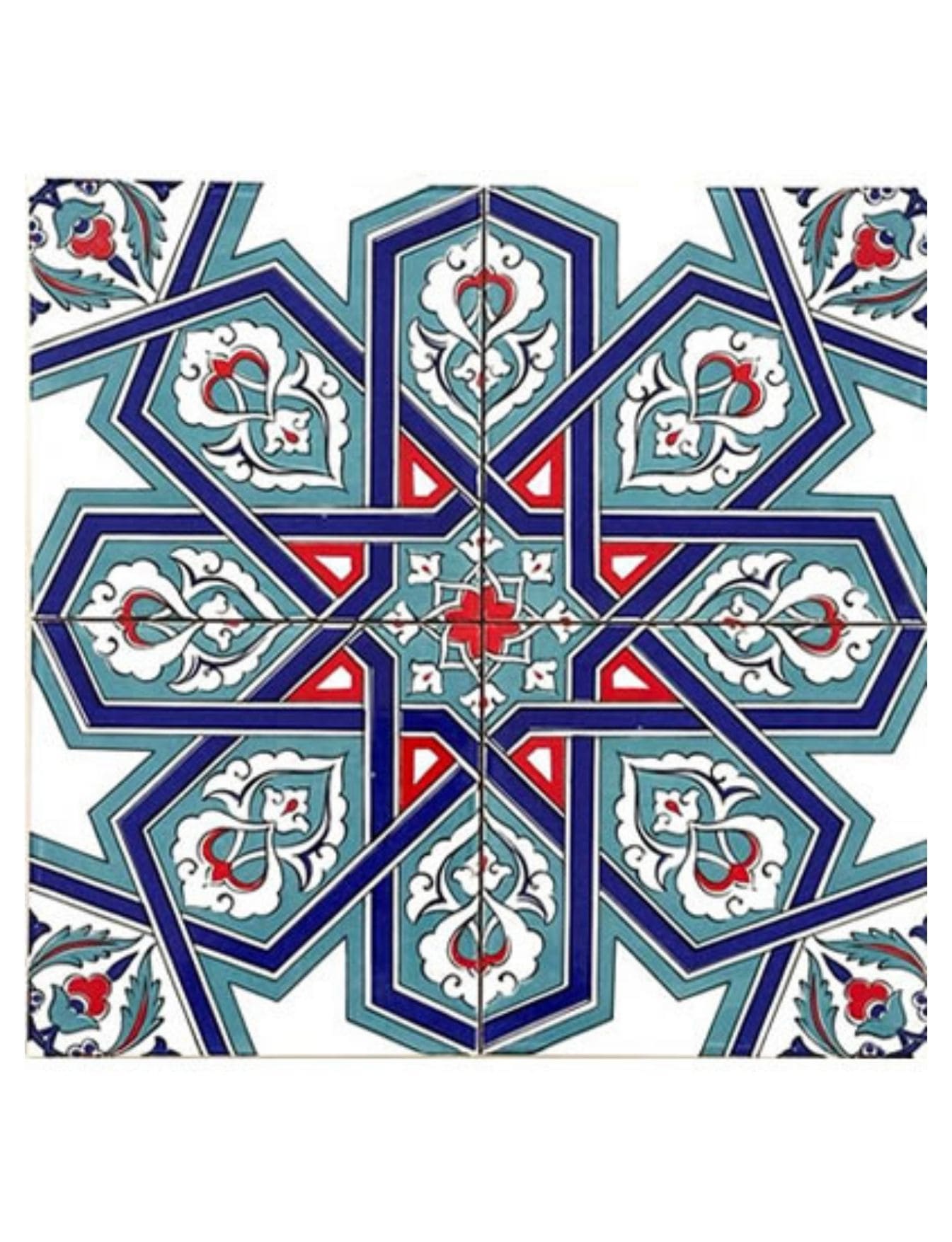 Çini Seramik Karo Modelleri - 52, Rüstem Paşa Cami Çinileri 20x20