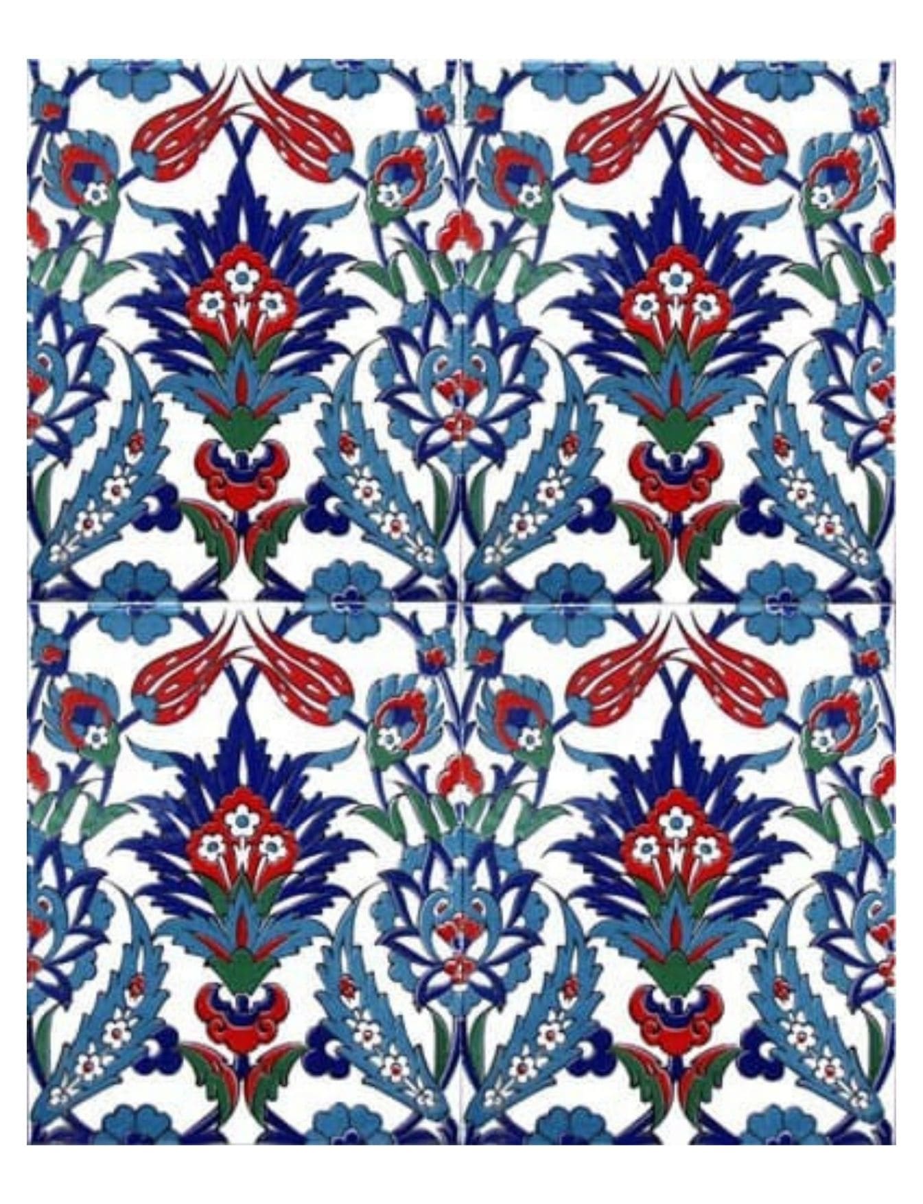 Cami Çinisi Modelleri - 06, İznik Çini Sanatı 20x25