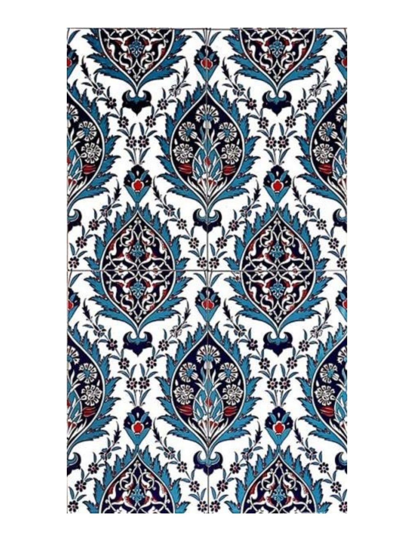 Cami Çini Modelleri - 15, Cami Çini Ustası Turkuaz Desenli Çini 25x40