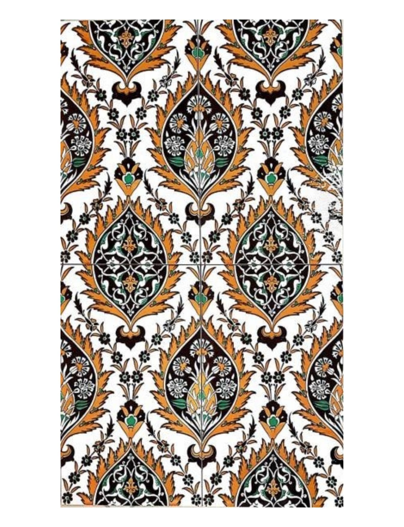 Cami Çini Modelleri - 16, Çini Seramik Modelleri Sarı 25x40