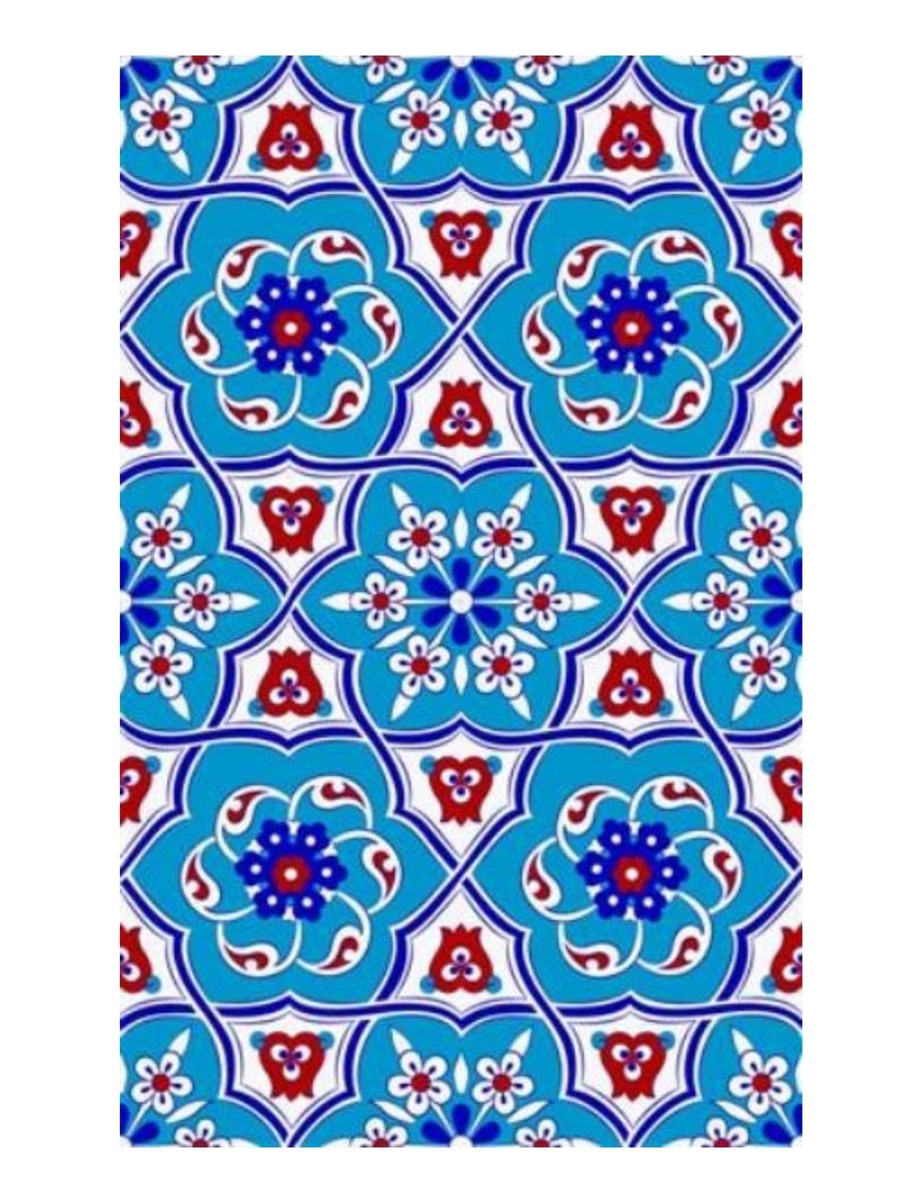 Cami Çini Modelleri - 07, Kütahya Cami Çinileri Geometri Desen 25x40