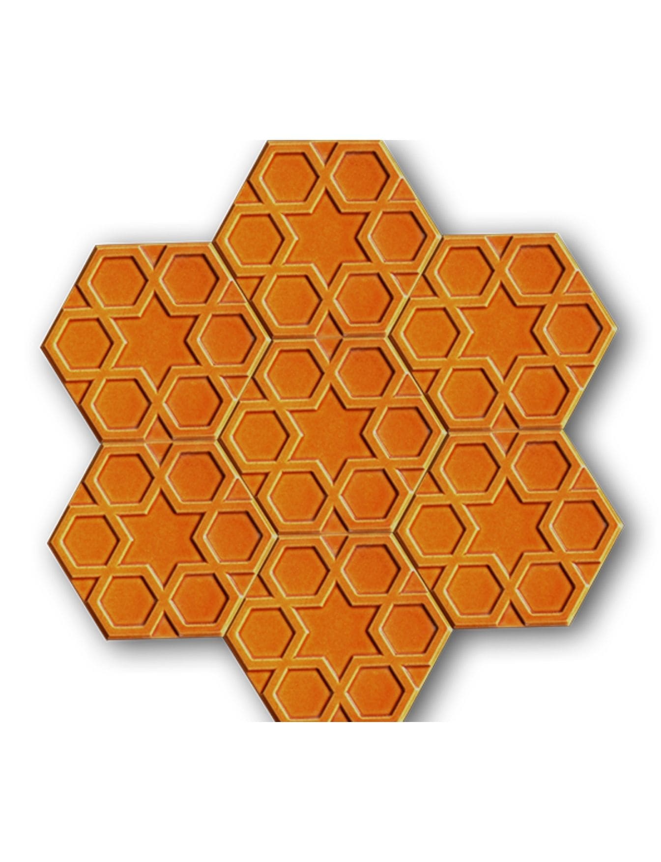 Altıgen Çini Seramik Karo - 21, Kütahya Çini Dekorasyon Seramikleri