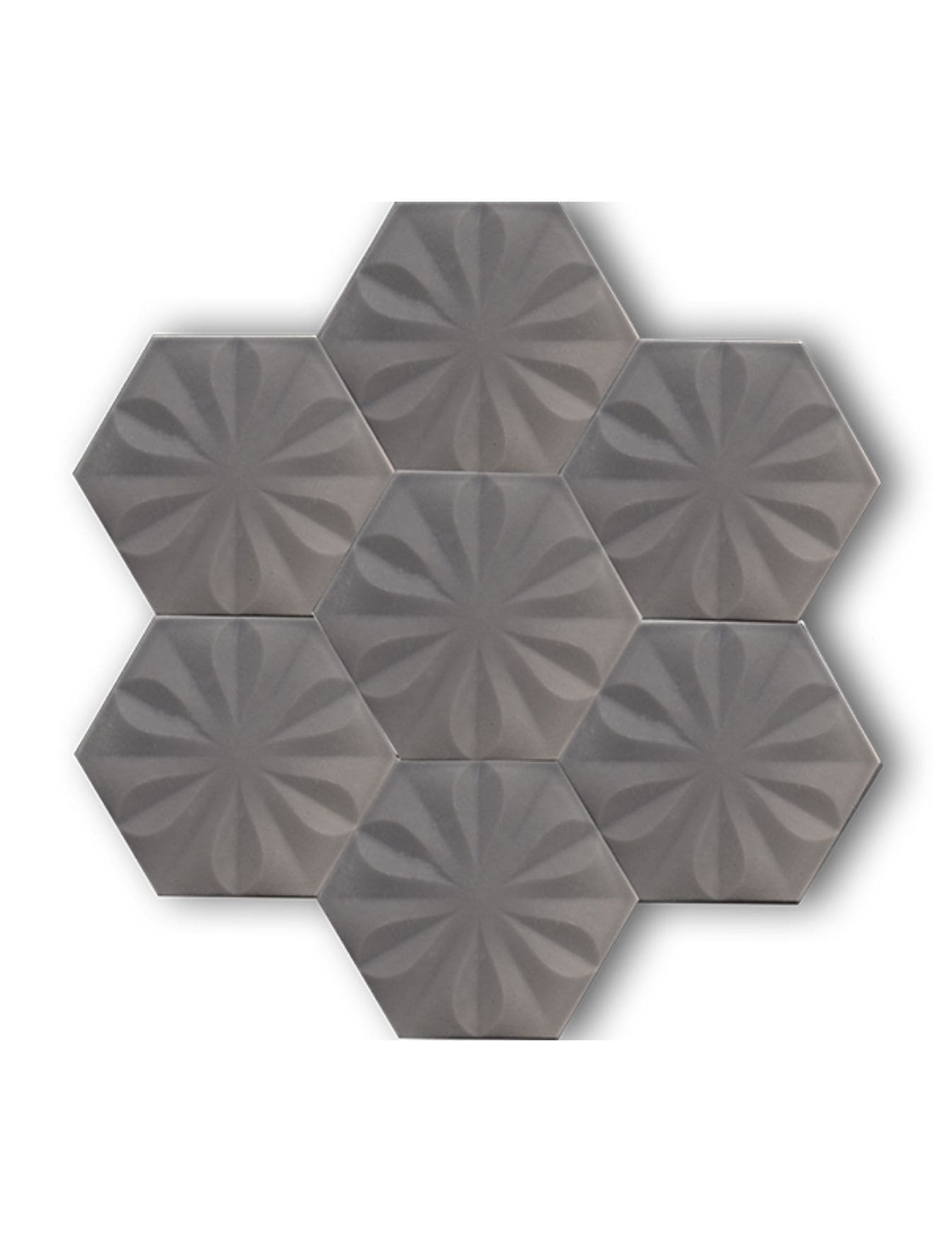 Altıgen Çini Seramik Karo - 25, Cami Seramik Karo Modelleri Mat Gri Altıgen