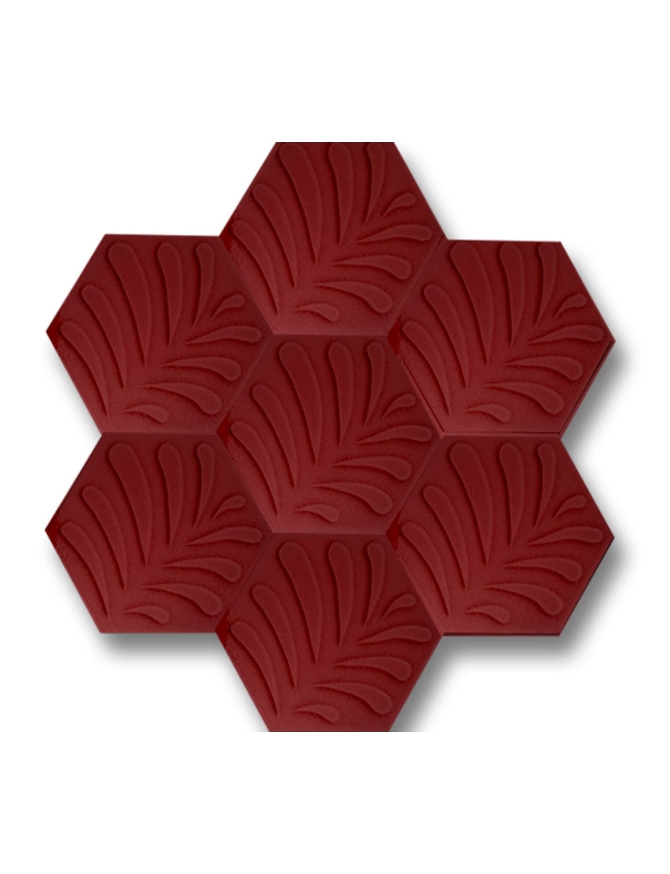 Altıgen Çini Seramik Karo - 39, Altıgen Bordo Seramik