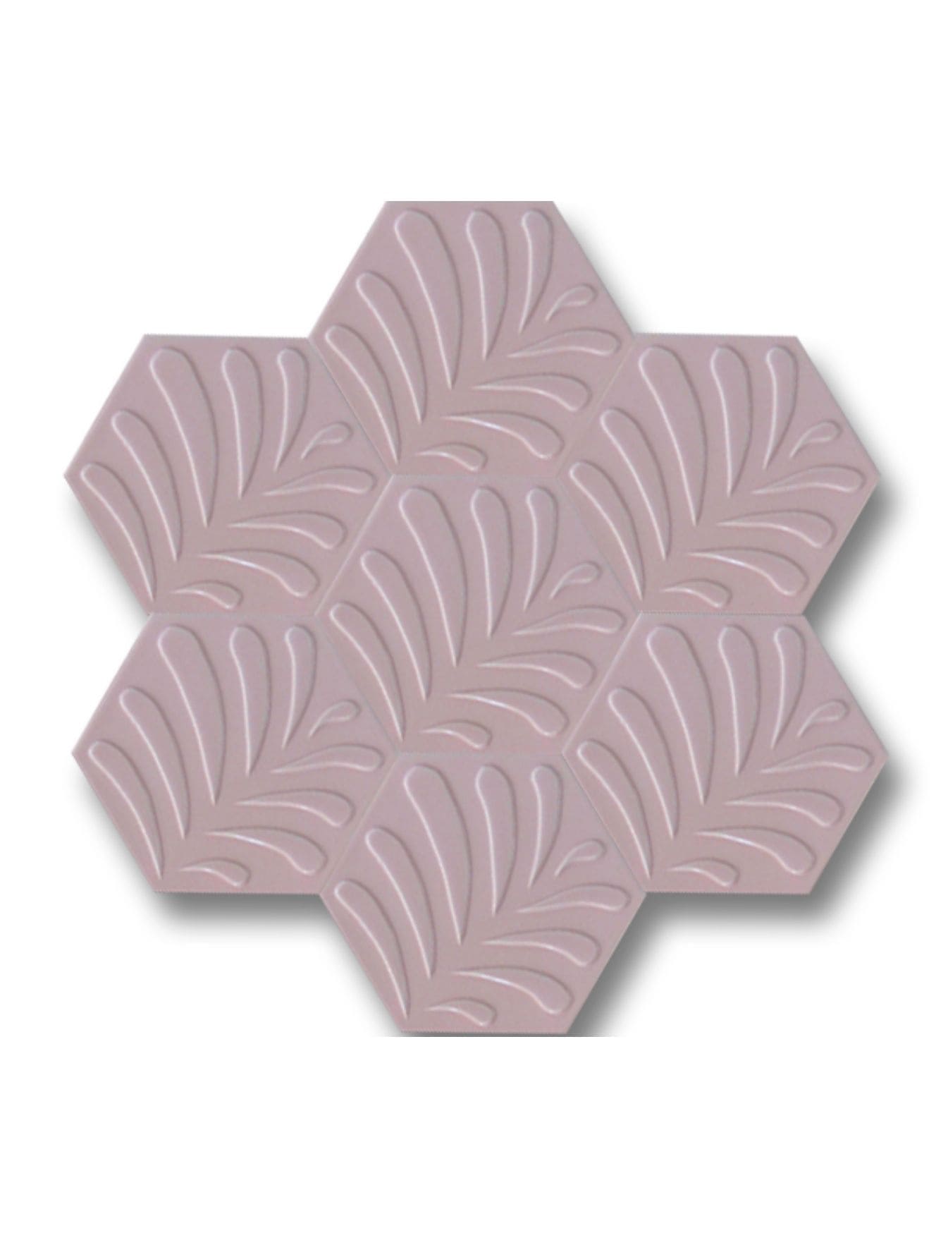 Altıgen Çini Seramik Karo - 40, Altıgen Seramik Karo Pembe 17x17