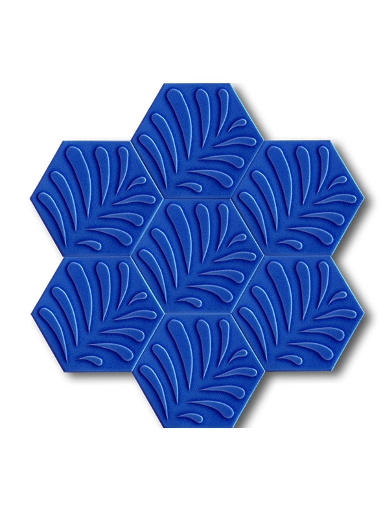 Altıgen Çini Seramik Karo - 49, Kütahya Cami Çinisi Altıgen Şekilli Karo