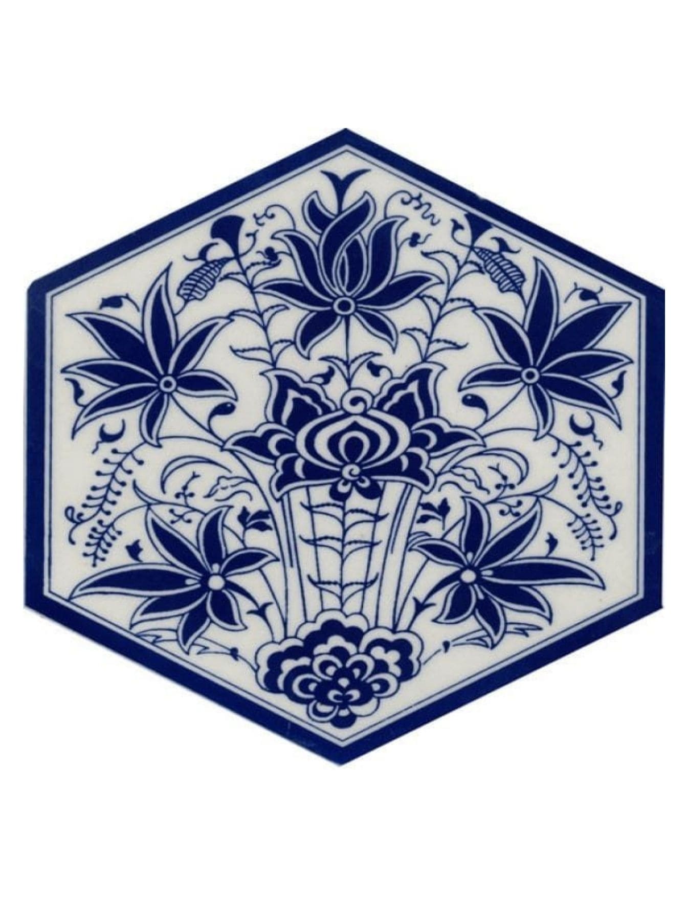 Altıgen Çini Seramik Karo - 51, Çini Desenli Seramik Karo Altıgen