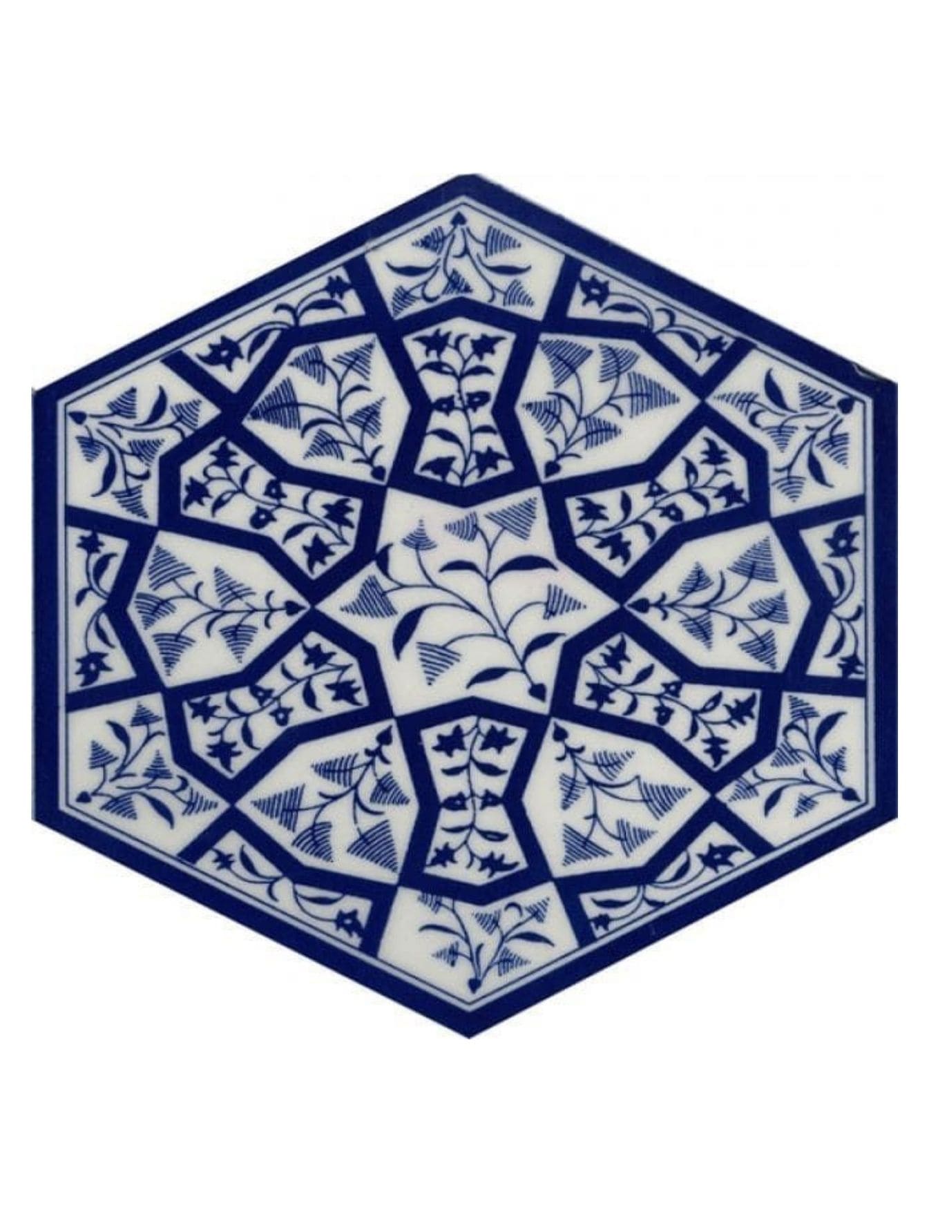 Altıgen Çini Seramik Karo - 52, Desenli Altıgen Karo Seramik Geometri Desen
