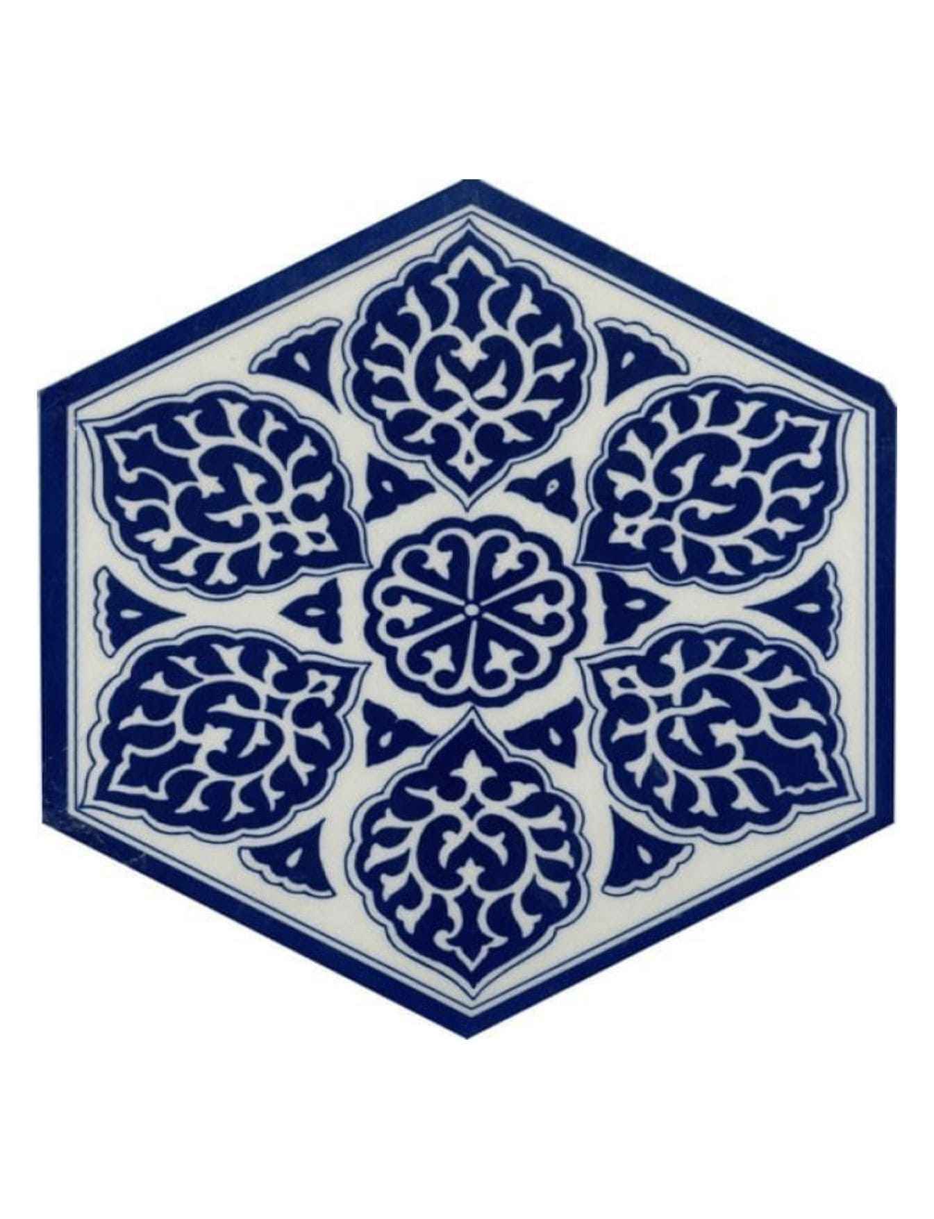 Altıgen Çini Seramik Karo - 55, İznik Cami Çinisi Modelleri Altıgen Geometri