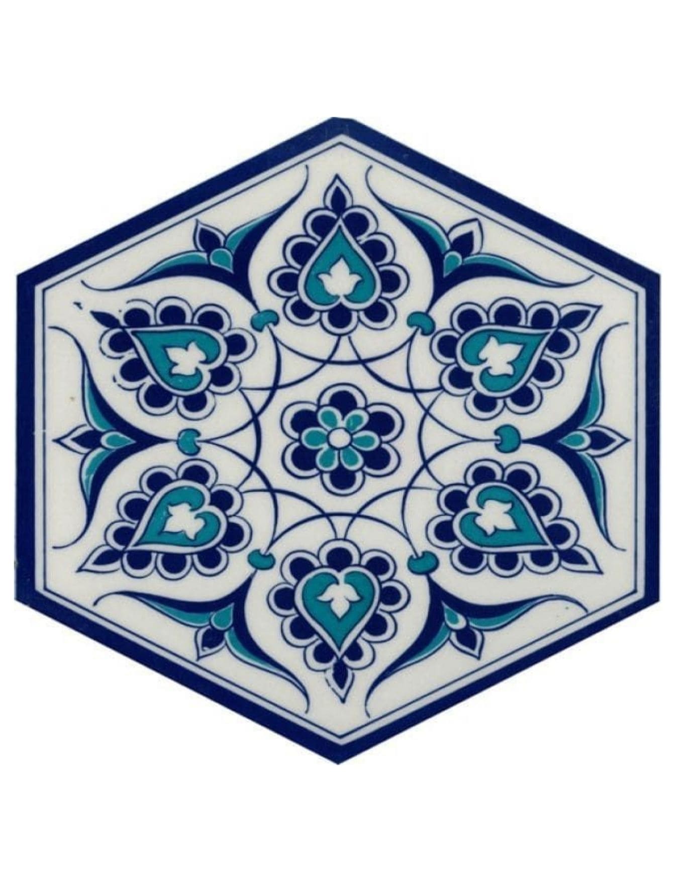 Altıgen Çini Seramik Karo - 59, Cami Dış Cephe Kaplama Altıgen Çini Geometri