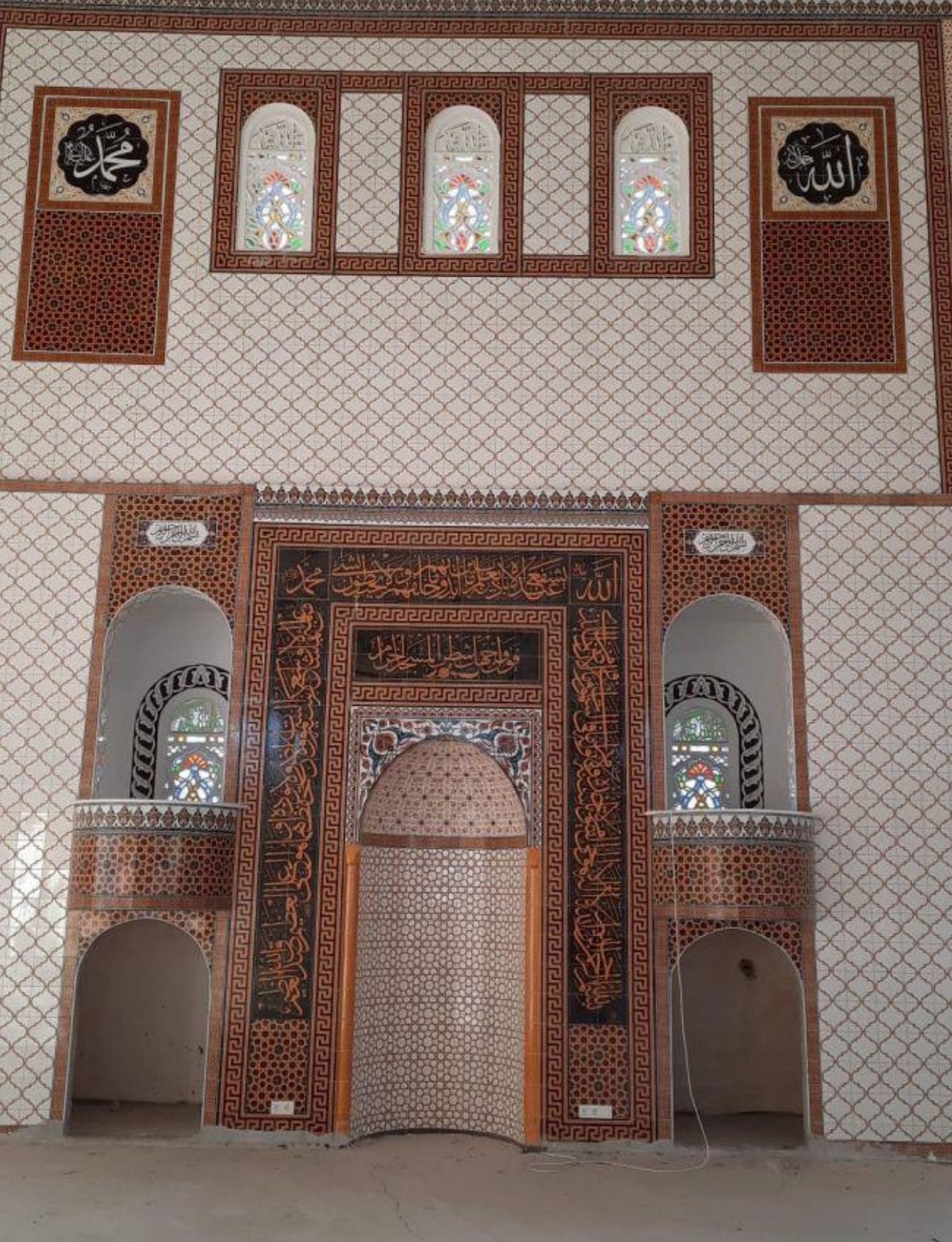 Cami Mihrap Minber Modelleri - 40, Cami Mihrap Minber Kürsü Çinisi, Kütahya Çini Mihrap Minber