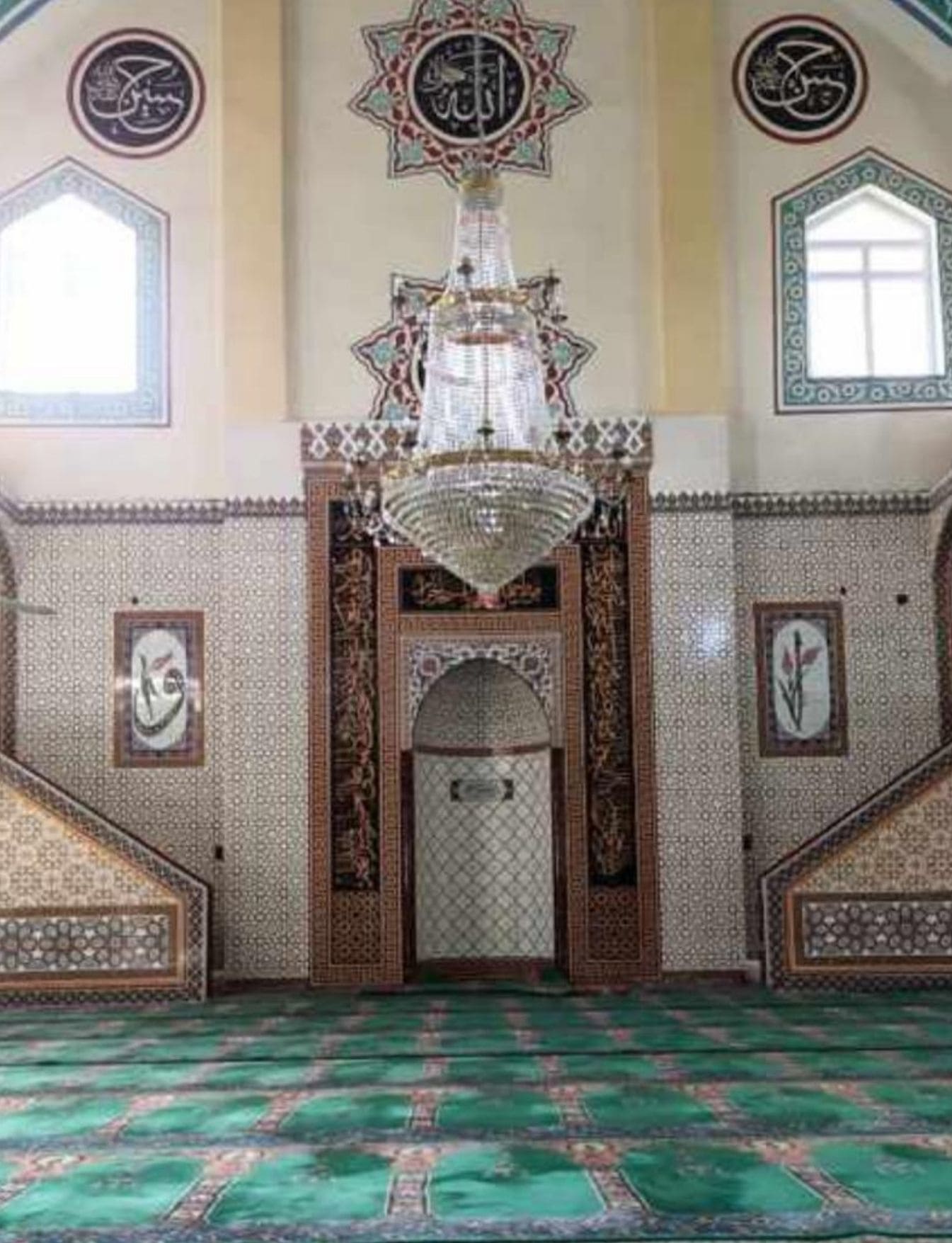 Cami Mihrap Minber Modelleri - 06, Mihrap Minber Kürsü Çini Desenli, Cami Çinileri