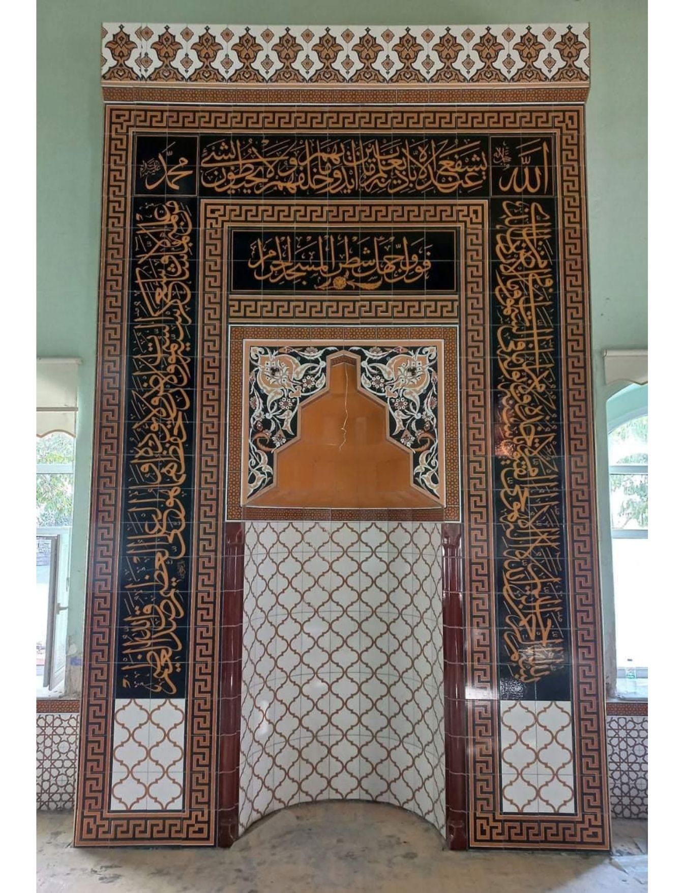 Cami Çini Mihrap - 28, Cami Mihrap Fiyatları Modelleri Ahşap Renk, Cami Çinileri