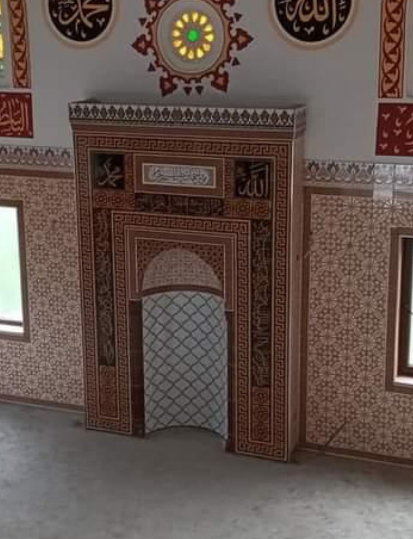 Cami Çini Mihrap - 51, Cami Çini Mihrap Ahşap Desenli, Cami Çinileri