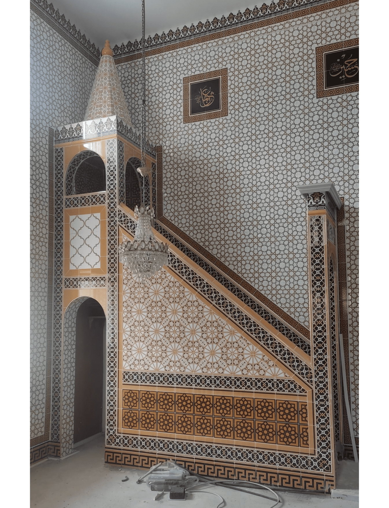 Cami Çini Minber - 01, Cami Minber Modelleri Çini, Cami Çinileri