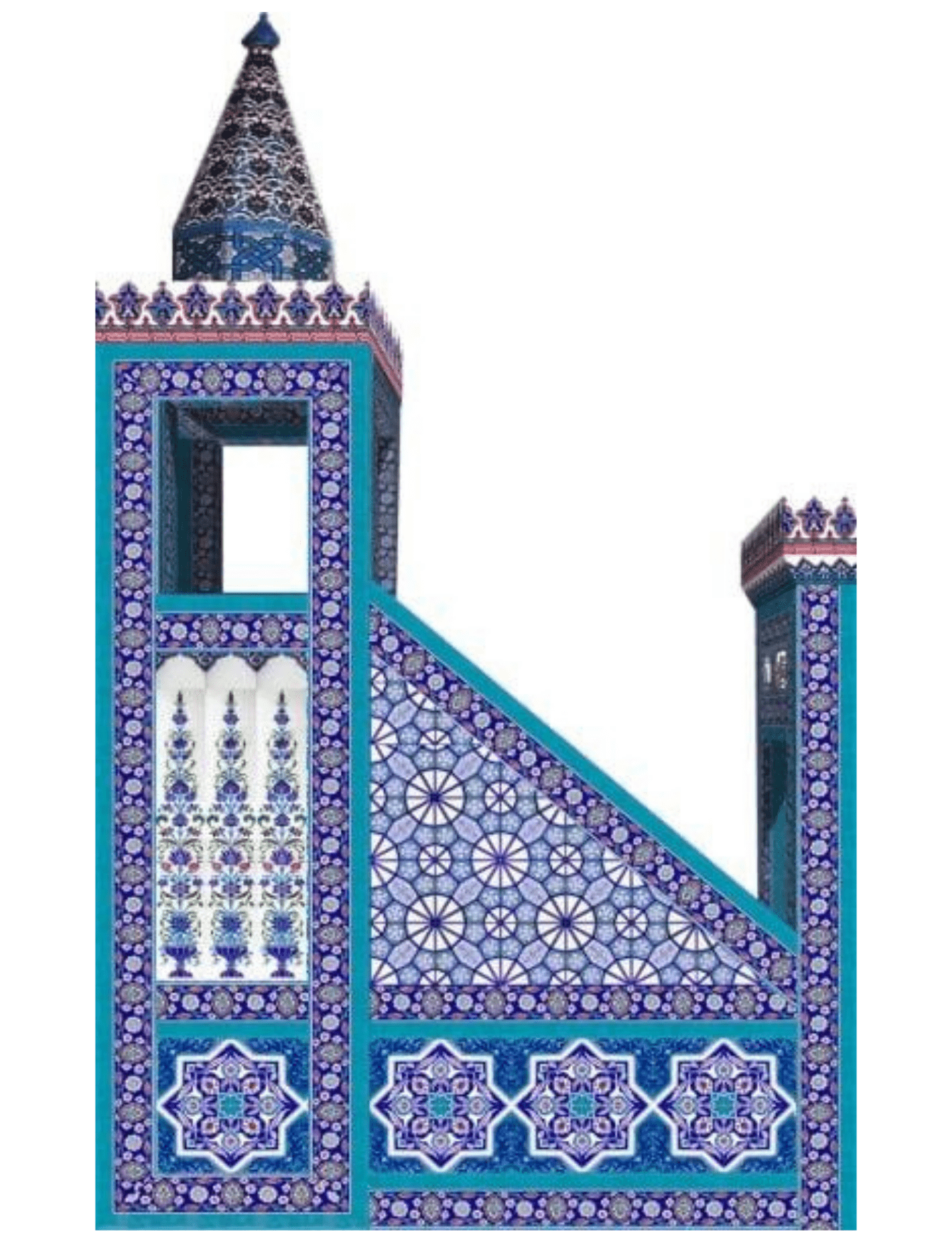 Cami Çini Minber - 10, Osmanlı Çini Cami Minber Modelleri