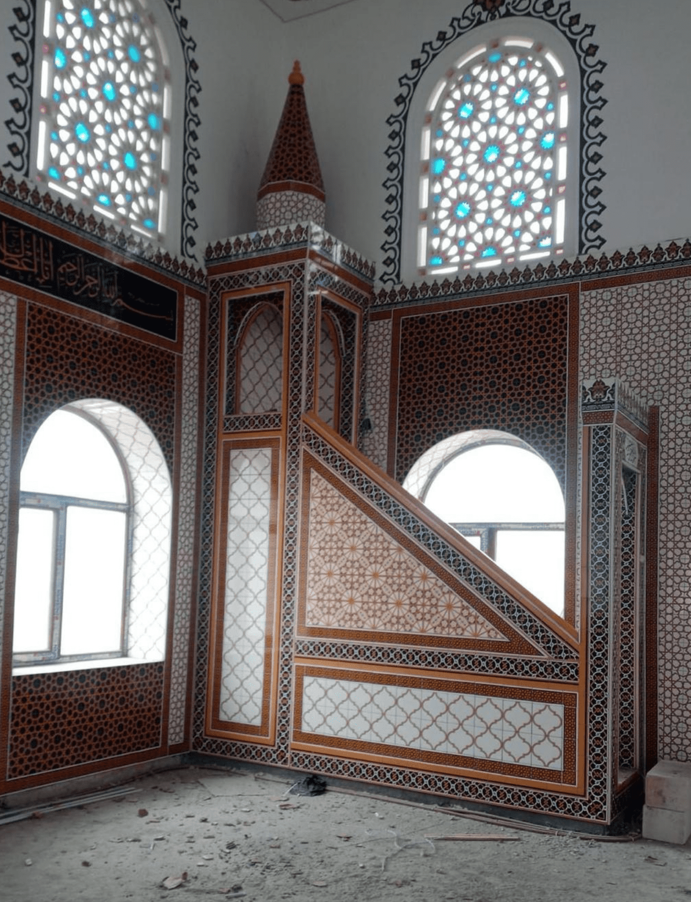 Cami Çini Minber - 15, Ahşap Minber Selçuklu Çini Motif 300x450