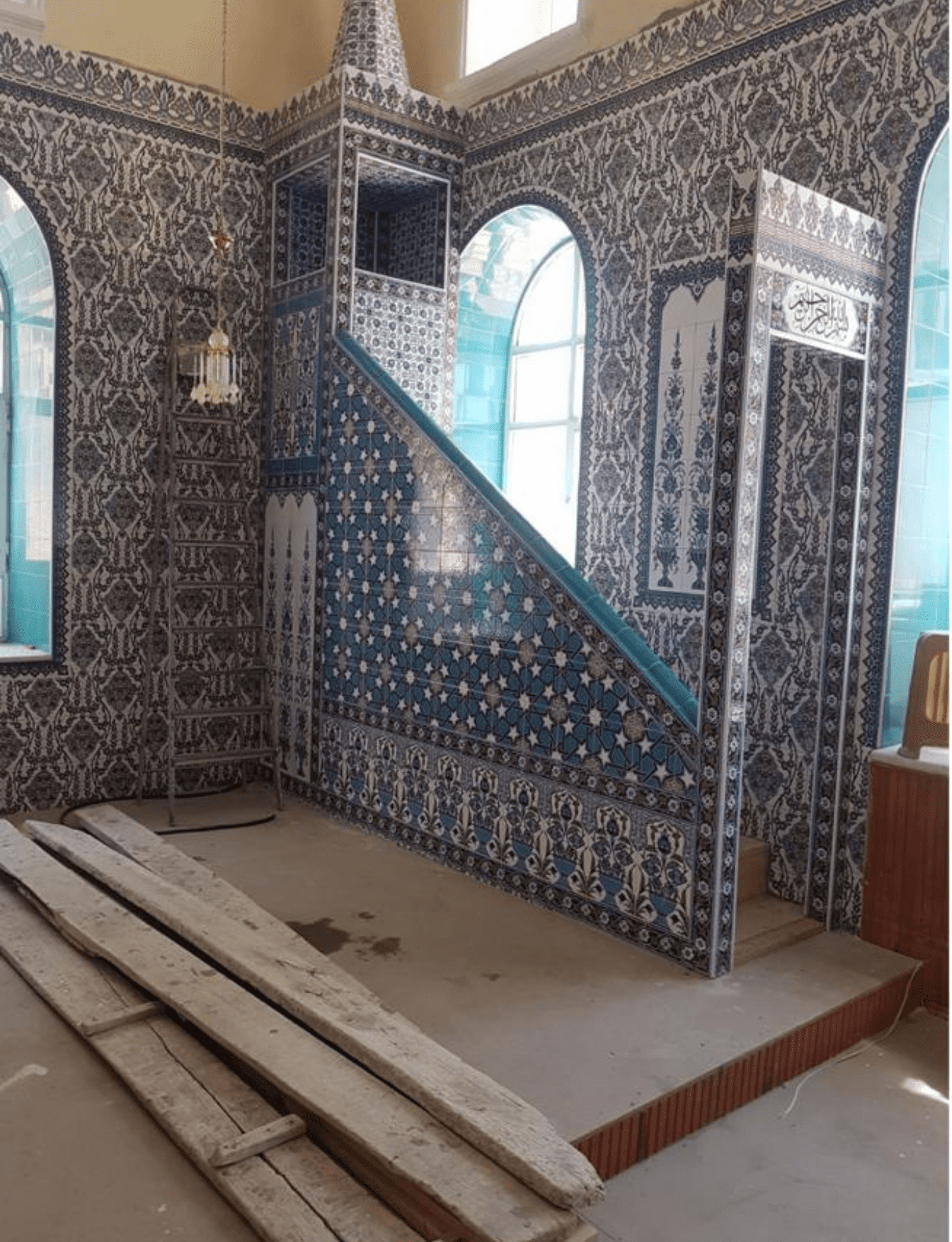 Cami Çini Minber - 17, Cami Minber Modelleri Osmanlı Çini Desen