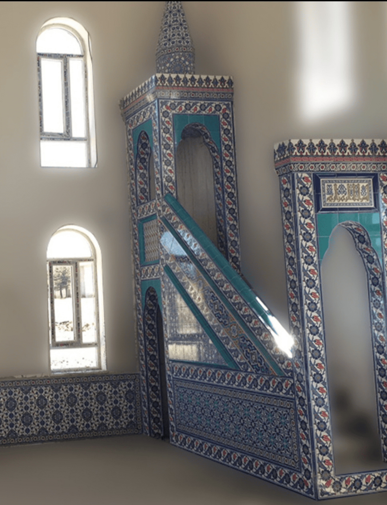 Cami Çini Minber - 36, Cami Minber Fiyatları Göbekli Çini