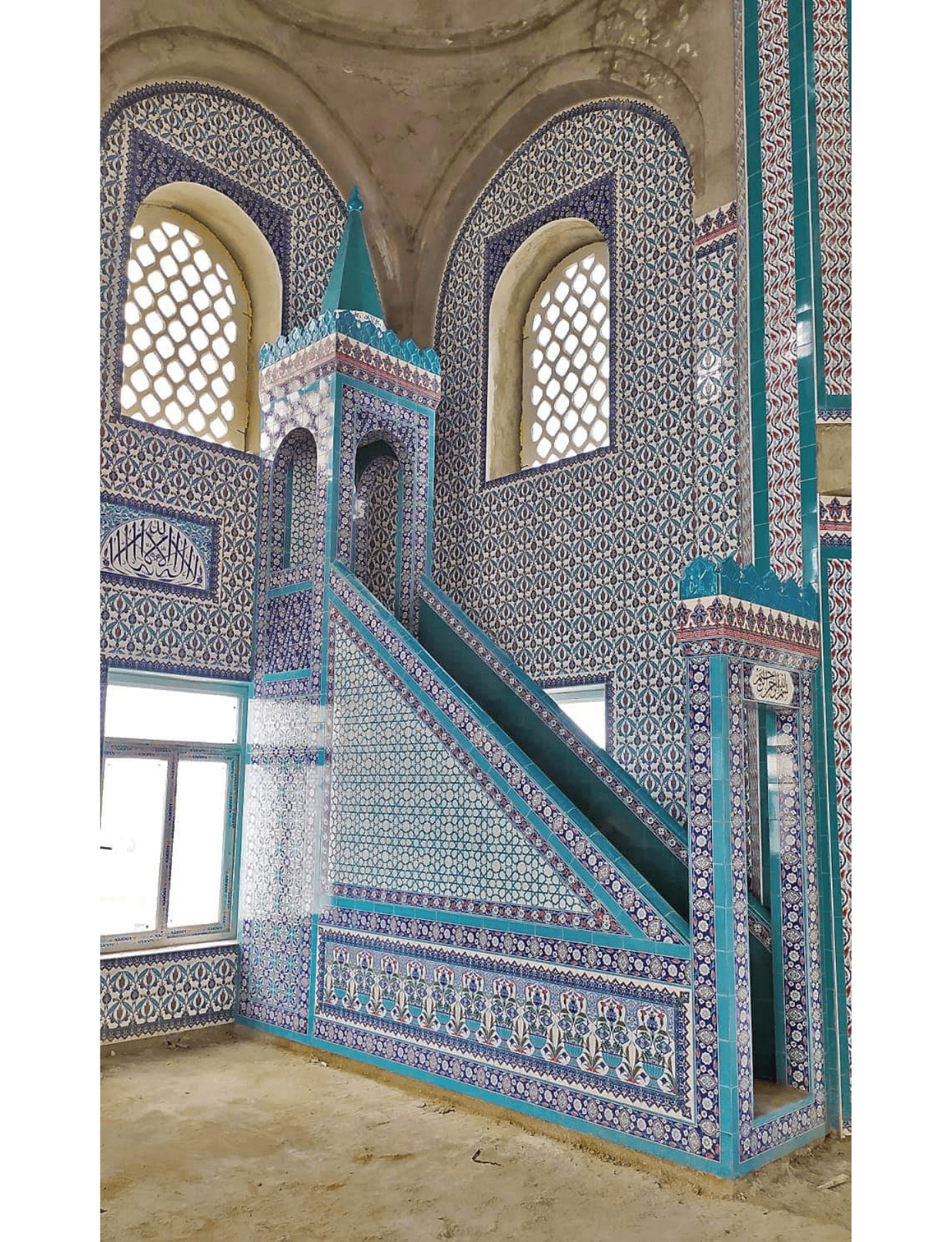 Cami Çini Minber - 39, Minber Kütahya Altın Çini Modeli