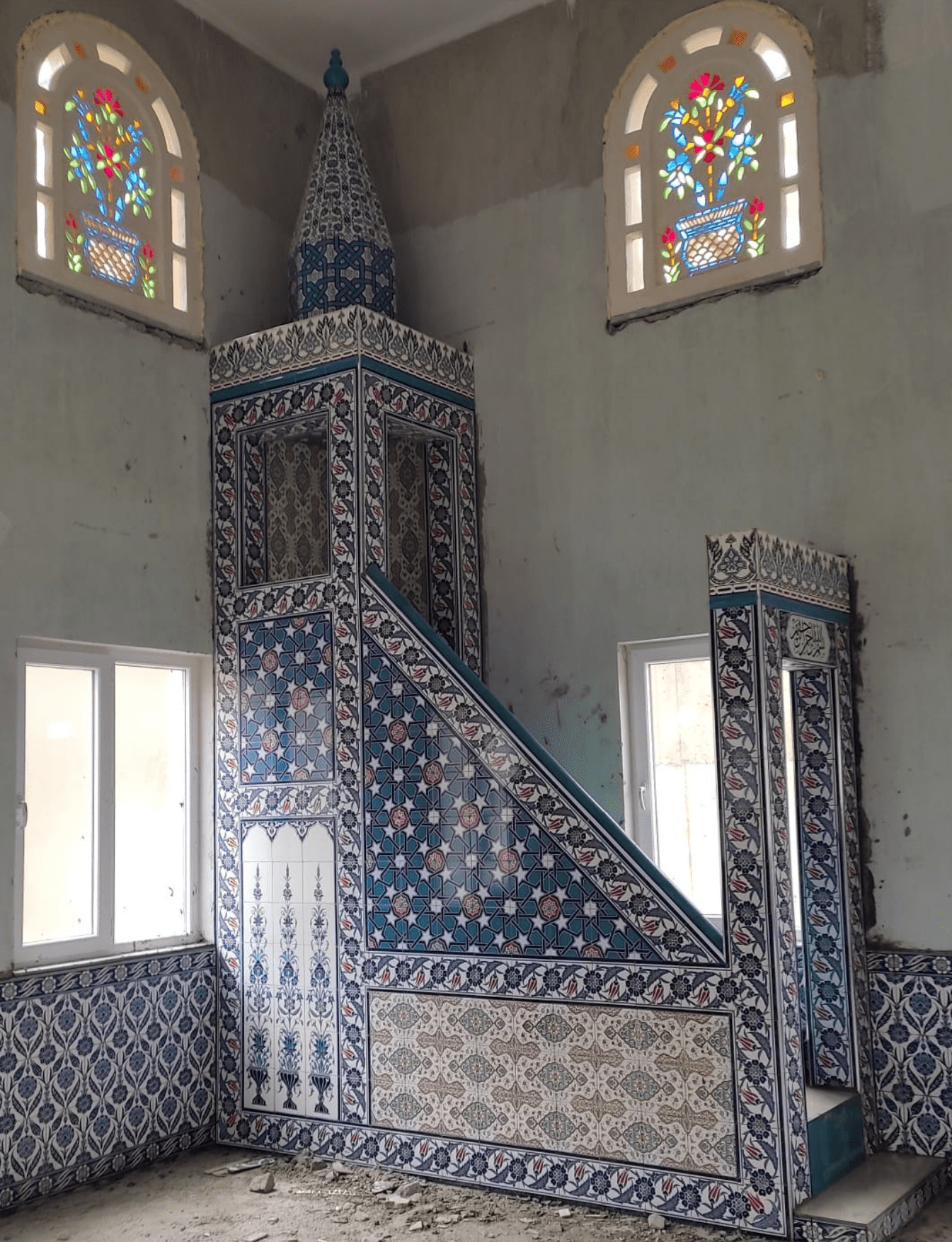 Cami Çini Minber - 47, Cami Minber Modelleri Osmanlı Çini Motifli