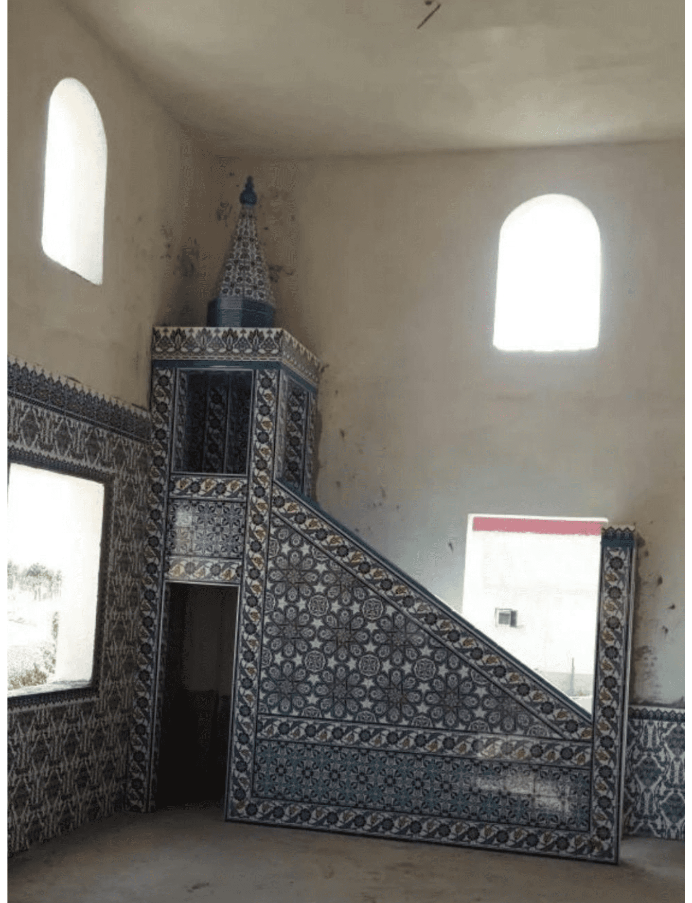 Cami Çini Minber - 50, Cami Minber Modeli Altınlı Çini