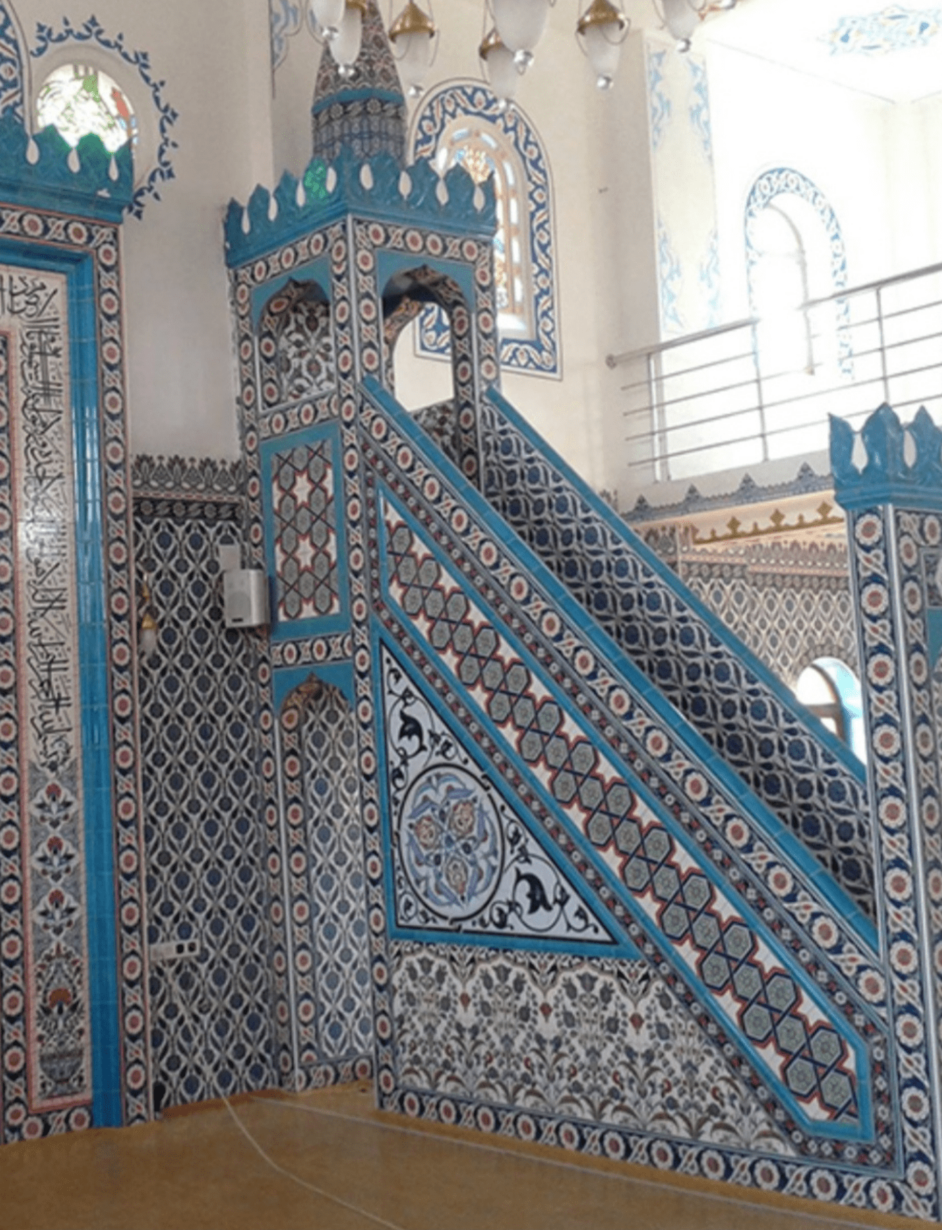 Cami Çini Minber - 51, Minber Modelleri Çini İznik Modeli