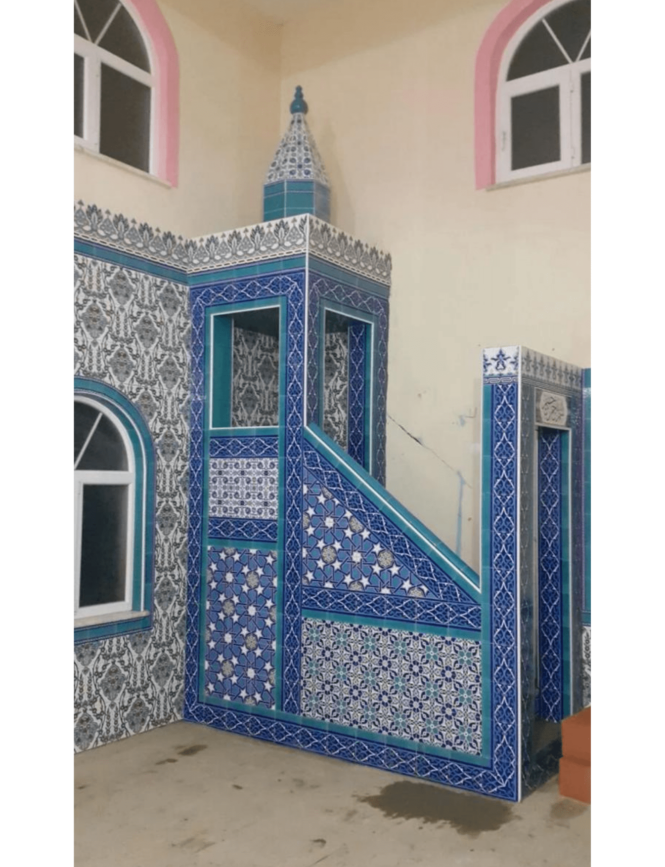 Cami Çini Minber - 62, Cami Minber Modelleri İslami Çini Motif