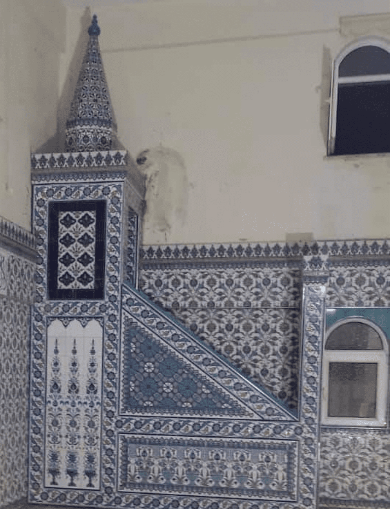 Cami Çini Minber - 64, Cami Minber Tek Taraflı Osmanlı Çini Modeli