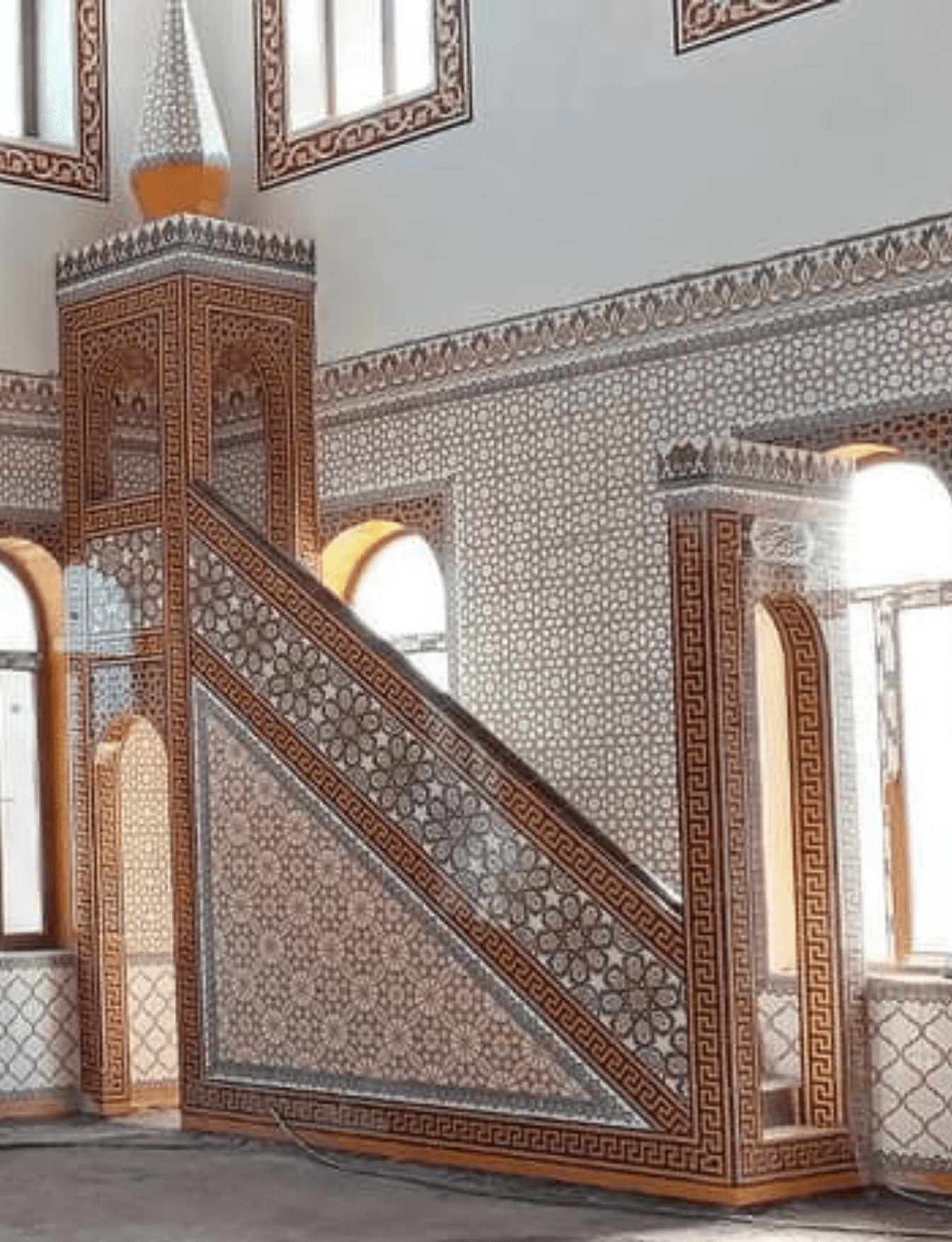 Cami Çini Minber - 08, Cami Minber Fiyatları Koyu Kahve Çini, Cami Çinileri